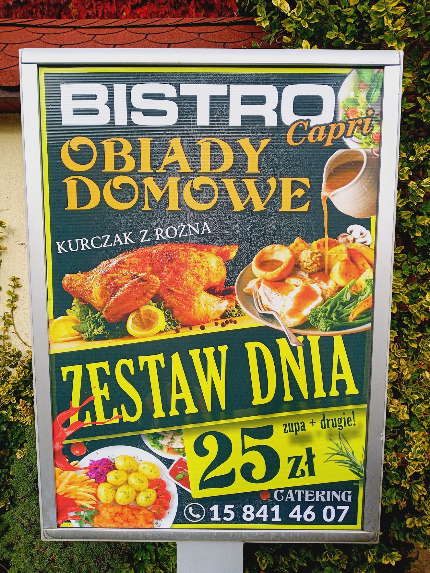 Zestaw dnia Bistro Capri Nisko obiad domowy kurczak z rożna pizzeria catering
